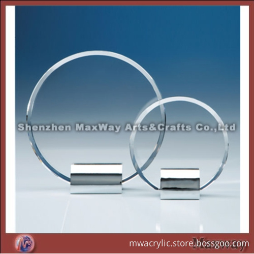 Glass Circle Chrome Stand Award